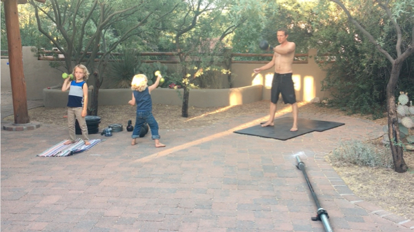 Boys caught pumping iron